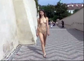 Cool slender young woman displays